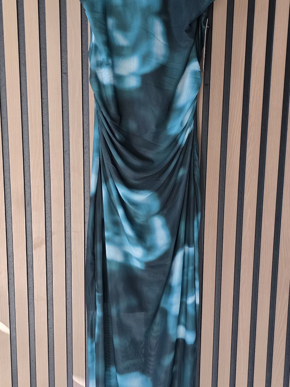 Teal Blue Draped Women's Dress